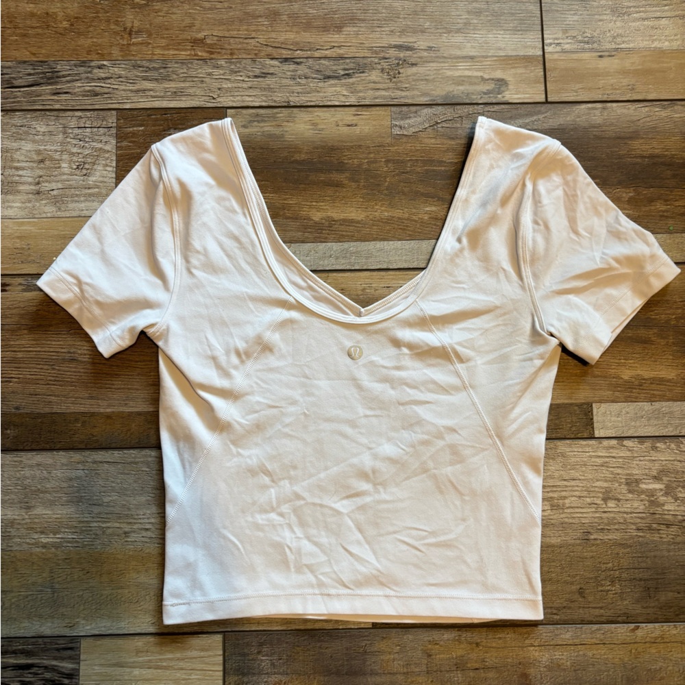 lululemon athletica Short Sleeve Scoop Crop Top - White